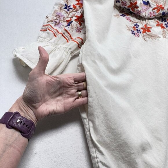 FREE PEOPLE Women Fleur De Jour Off Shoulder Mini Dress Sz XS White Boho 18-6 - Picture 5 of 11